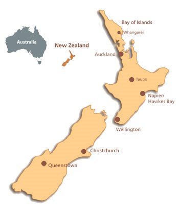 New Zealand Location Map