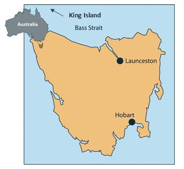 Tasmania & King Island Location Map