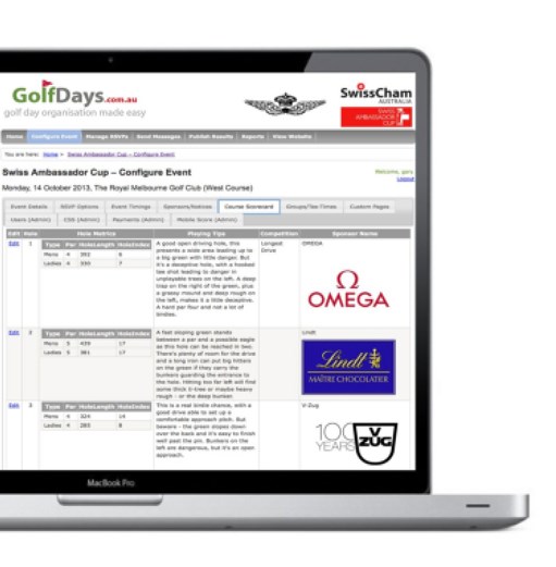 GolfDayPro Mobile Scorecard Sample